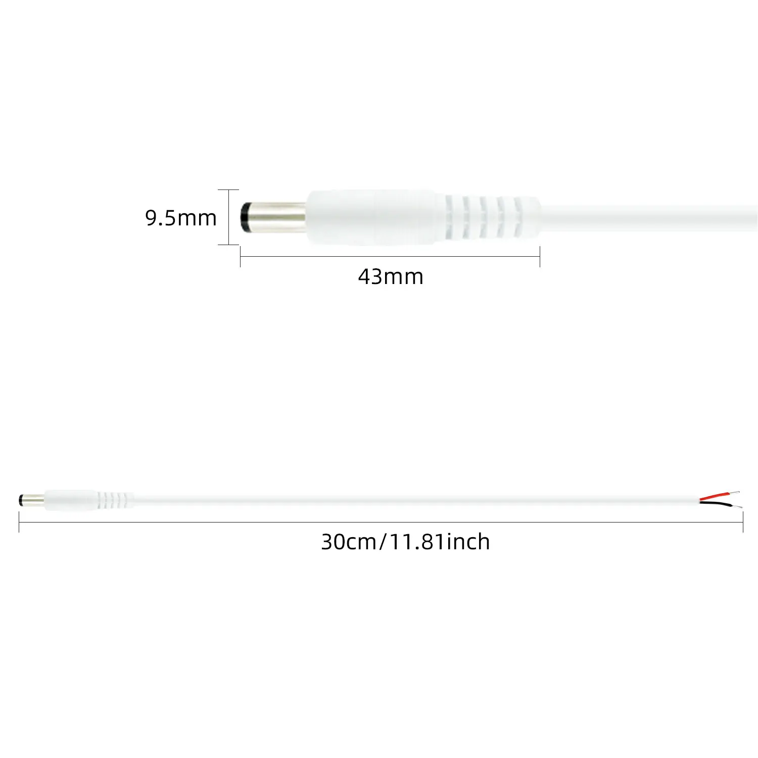 18AWG DC Extension Cord 12V/24V Universal DC5.5×2.1mm10A High Current Power Cord Security Equipment LED Light Strip Camera Cable