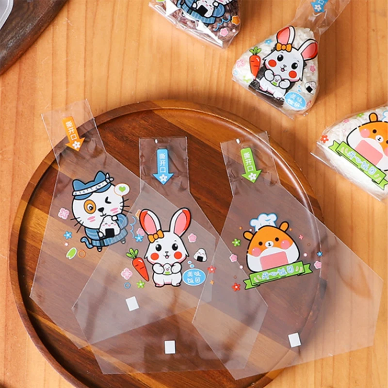 100 قطعة مثلث الكرتون الجميل كرة الأرز التعبئة حقيبة الأعشاب البحرية أونيجيري السوشي صنع أدوات القالب بينتو اكسسوارات #3