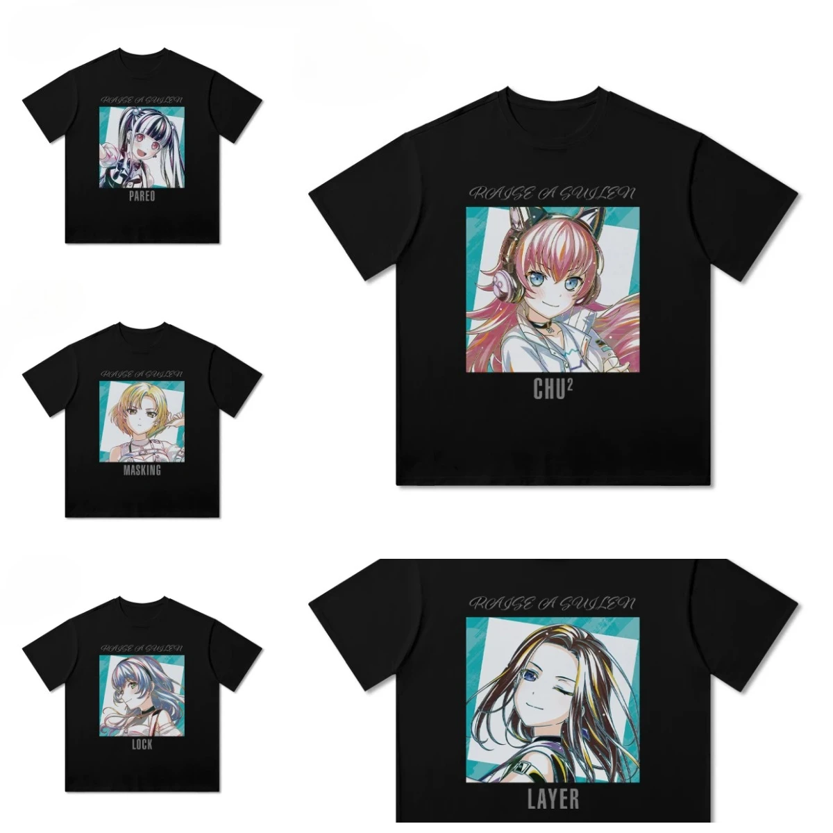 Anime BanG Dream RAISE A SUILEN Oversized T Shirt Asahi Rokka Rei Wakana Cosplay Short Sleeve Funny Tshirt Graphics Tees