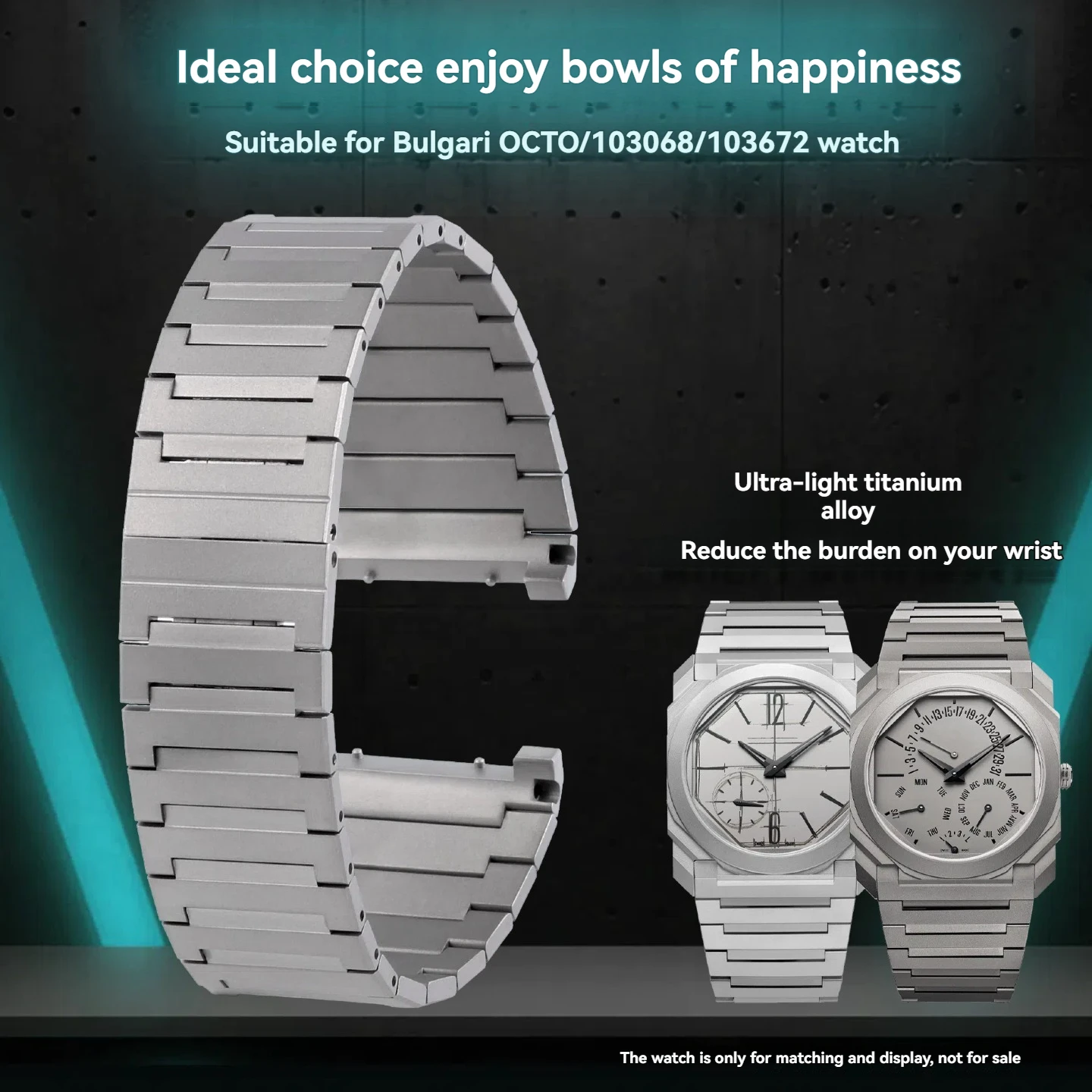 حزام من سبائك التيتانيوم لسلسلة بولغاري OCTO 103297 103464 102713 103610 حزام ساعة خفيف الوزن 40 ملم للرجال 30 ملم + أداة