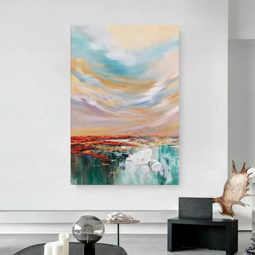 

100% hand drawn brown square abstract oil painting original wall painting home living room decoration paint interior aesthetics