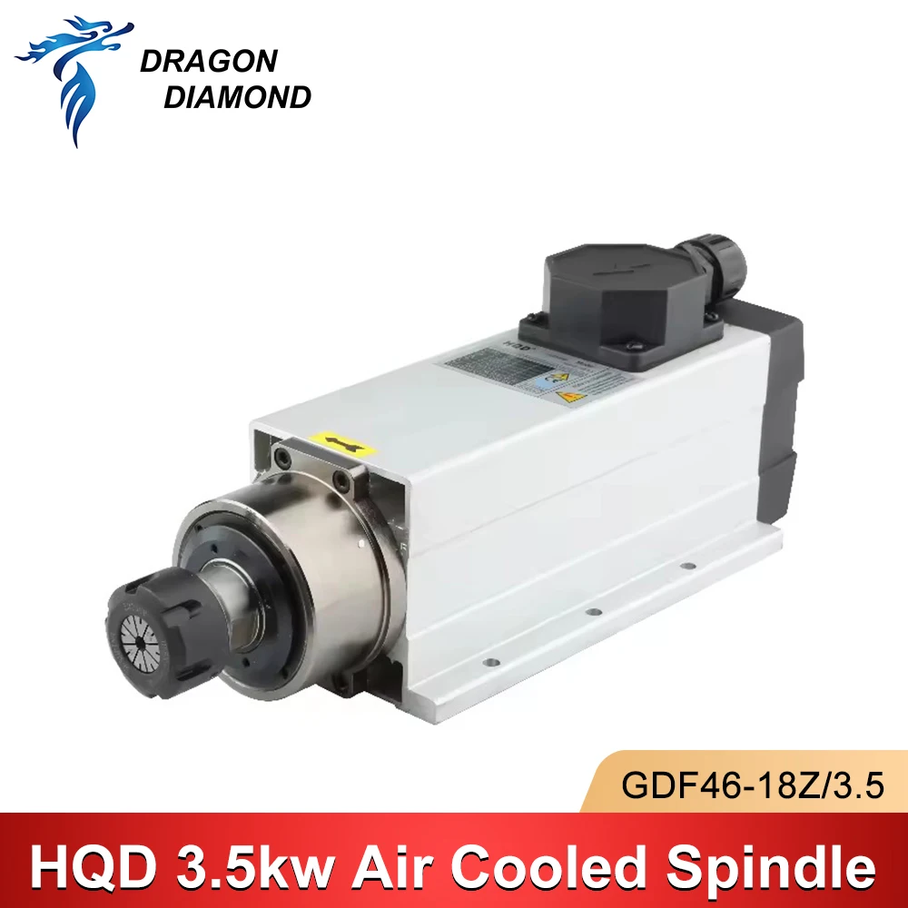 

HQD 3.5Kw Air Cooled Spindle Motor 220V 380V ER25 4Pcs Bearings GDF46-18Z/3.5 drilling milling CNC lathe spindle