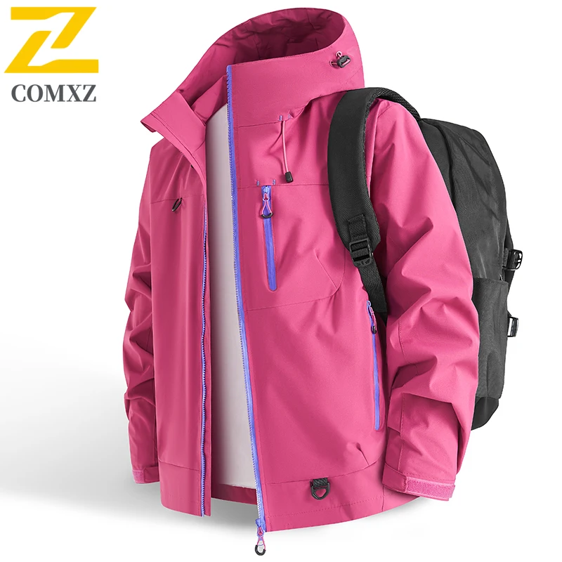 

Men Hooded Jacket Loose Casual Lightweight Outdoor Hiking Travel Windbreaker Waterproof Autumn Sports Adventure Zip Up Coat