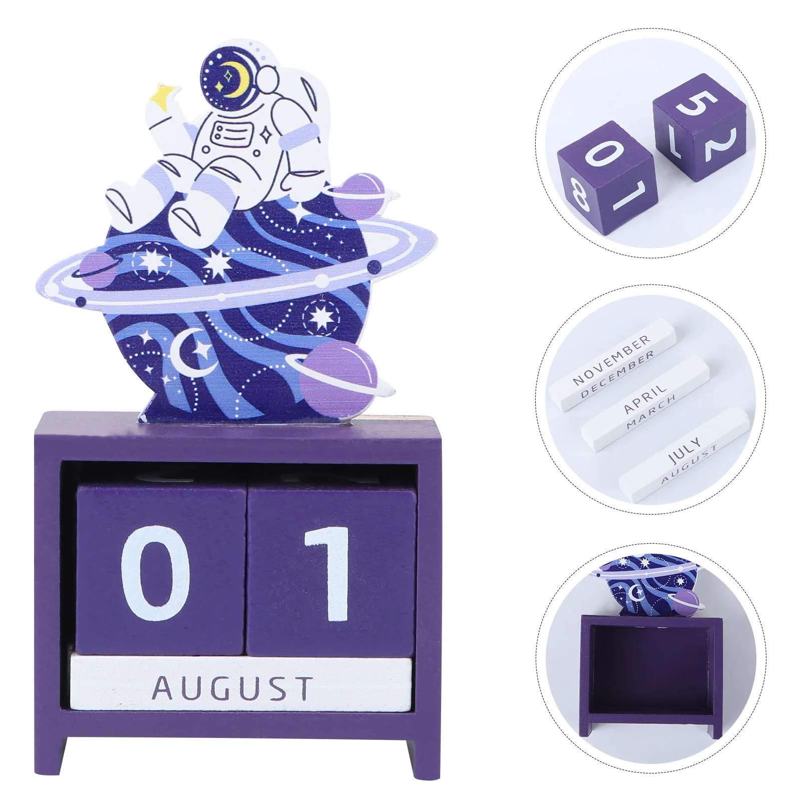 

Decorate Wooden Calendar Desk Calendars Desktop Perpetual 74X35cm Office Creative Date Reminder