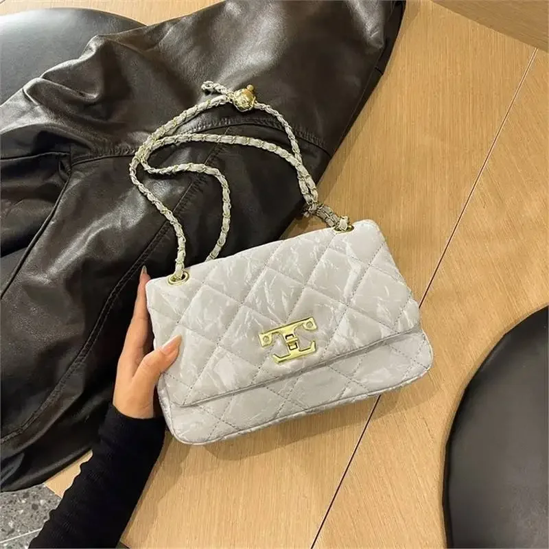 

Casual Quilted Phone Crossbody 2025 - Gold Ball Chain, Stylish Shoulder All-Match