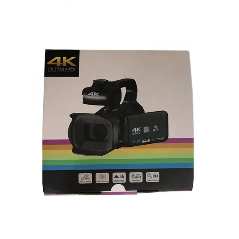 HD WIFI 4K Video  64MP Camcorder 18X Digital Zoom for YouTube Live Streaming Vlogging