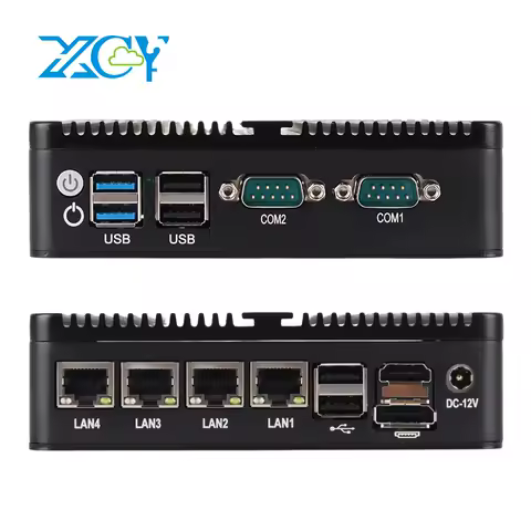 Fanless Mini PC Intel Celeron J6412 4x 2.5G Ethernet 2x RS232 SIM Slot 6xUSB mPCIE WiFi 4G LTE Windows Linux Pfsense OpenWrt