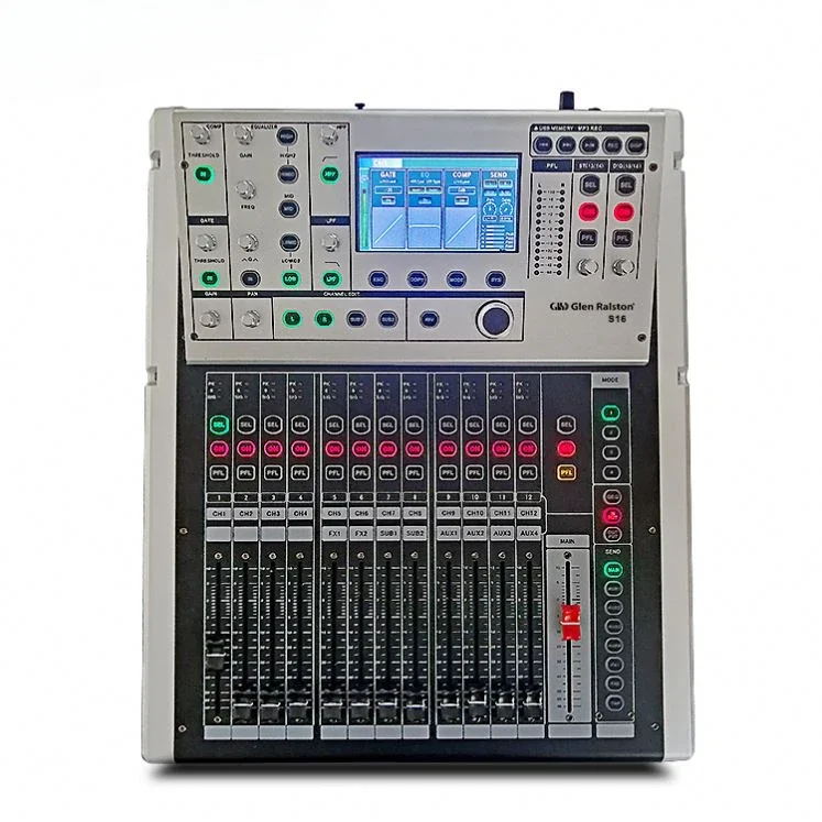 

Glen Ralston S16 Professional Mixer 16 Channel Digital Mixing Console With Reverb Effect Stage USB