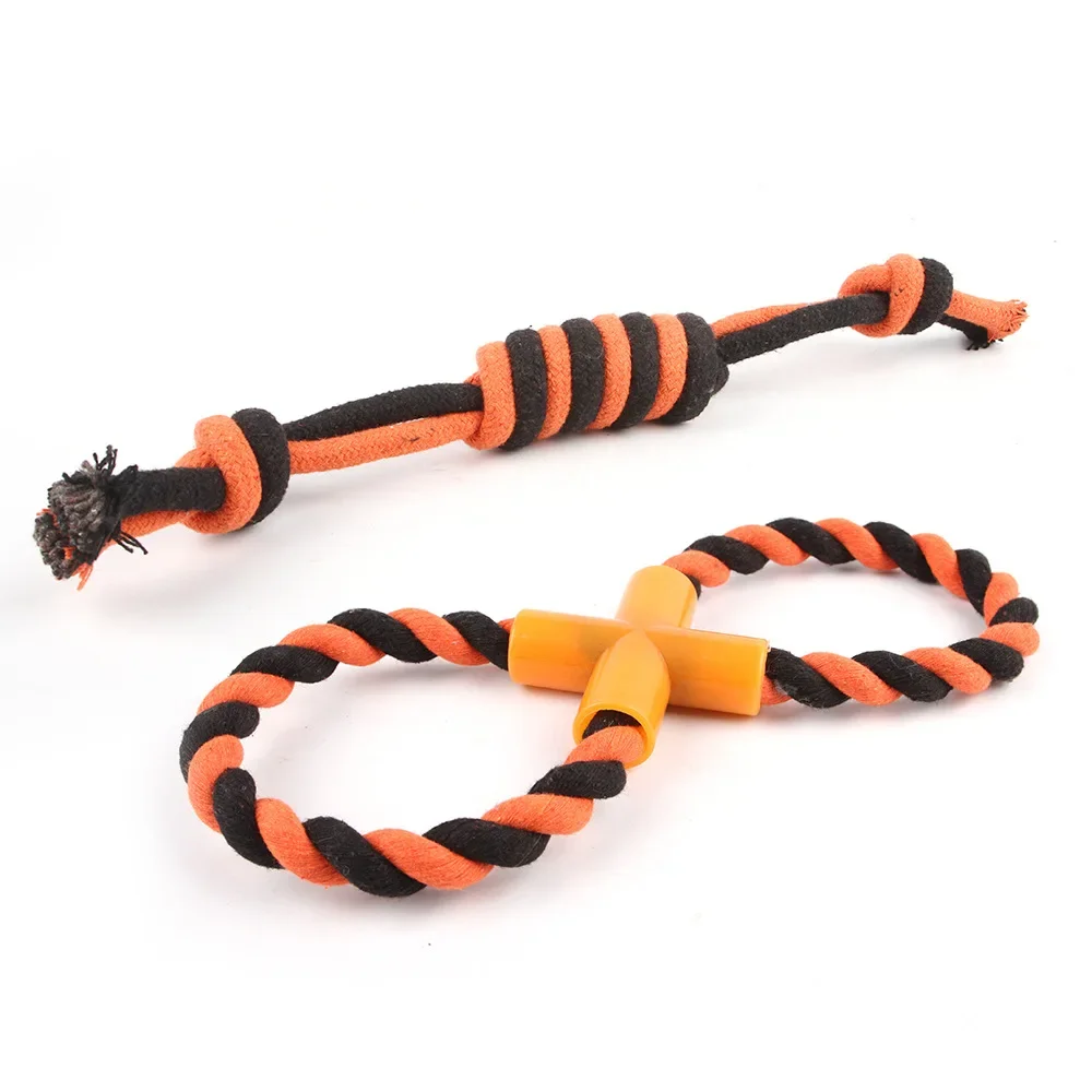 Halloween Dog Toys for Small Dogs Knot Cotton  Rope Ball Dumbbell Puppy Cleaning Teeth Chew Toy Durable Braided Bite Resistant