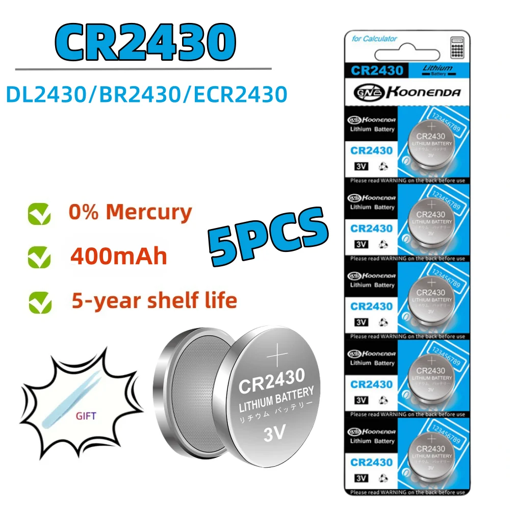 NIEUWE 2-10PCS CR2430 3V 400mAh Lithiumbatterij DL2430 BR2430 Knop Coin Batterijen voor Sleutelhanger Horloge wekker Auto Afstandsbediening