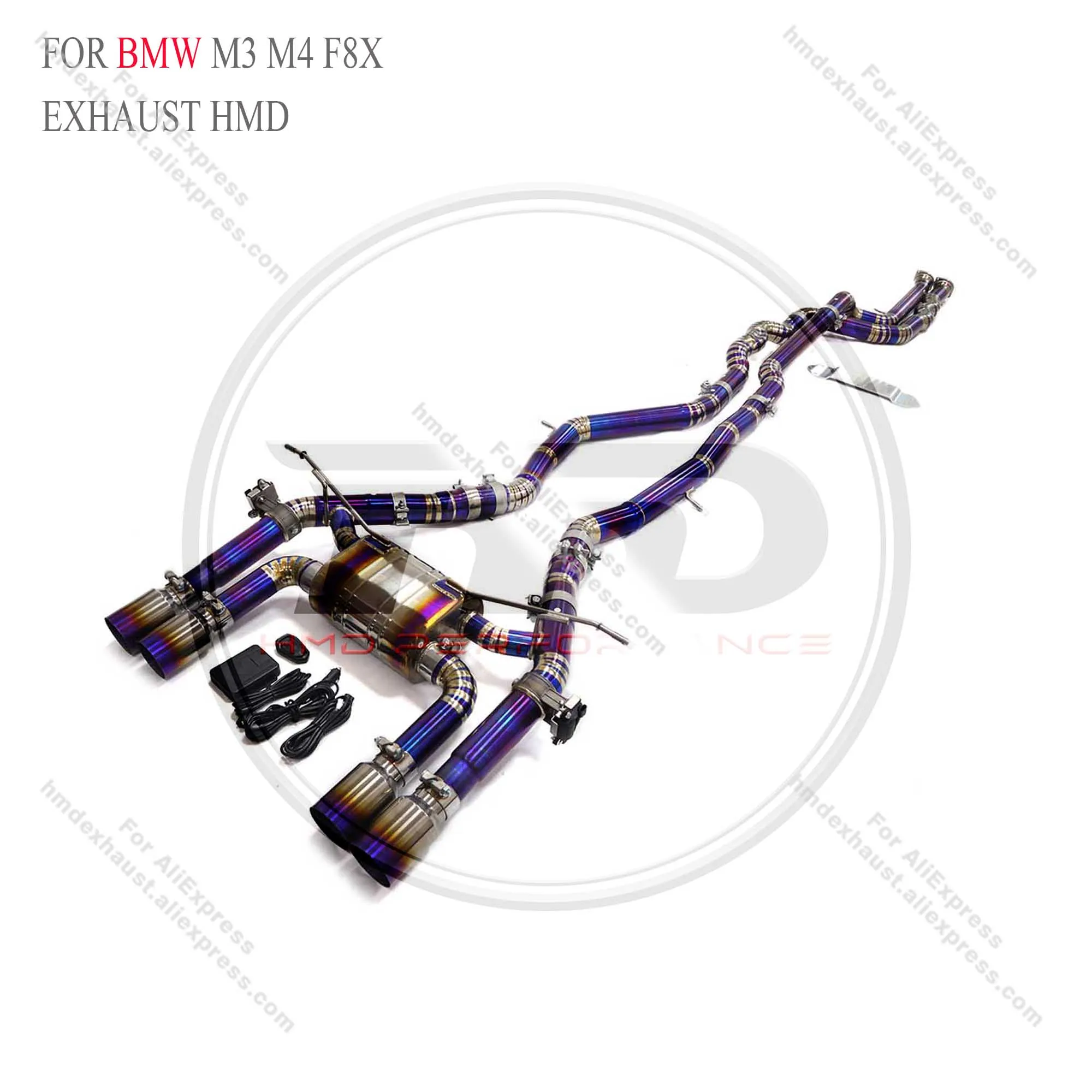 HMD Catback for BMW M3 M4 F8X titanium alloy Exhaust System full sets Performance Middle Pipe Engine Muffler With Valve