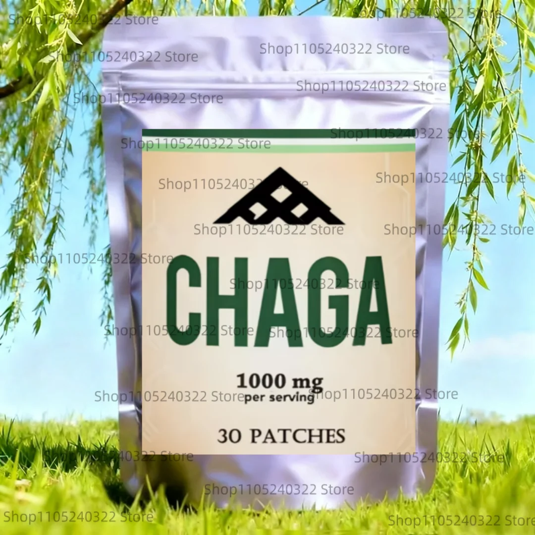 30 Patches Chaga Mushroom Transdermal Patches for Digestion, Energy, & Immune Support