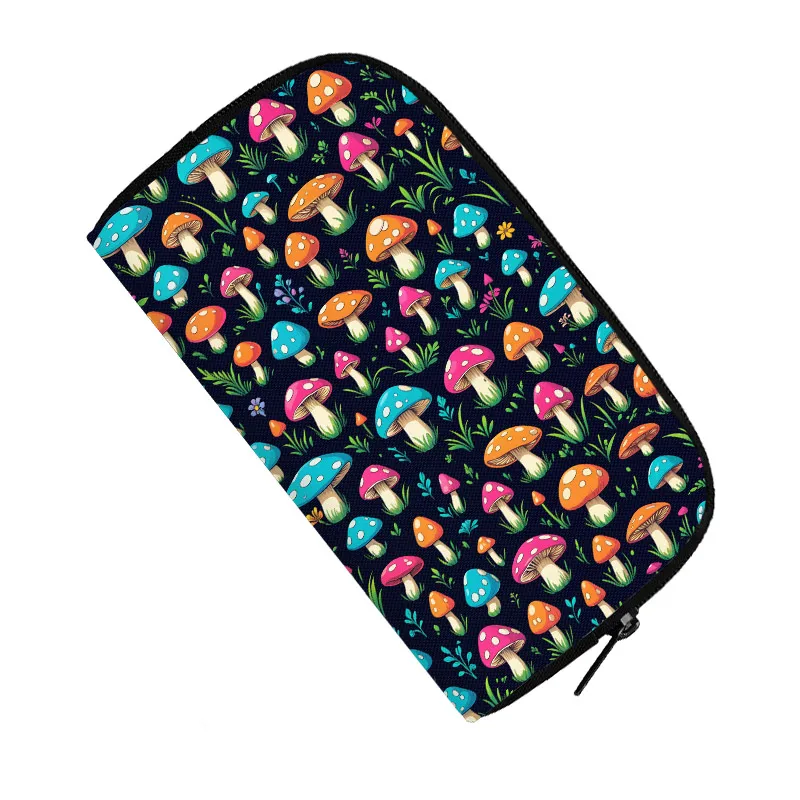 Fantasy Mushroom Butterfly Frog Graphic Print Wallet Women Coin Money Bags Long Credit Card Holder Small Storage Bag Clutch Gift