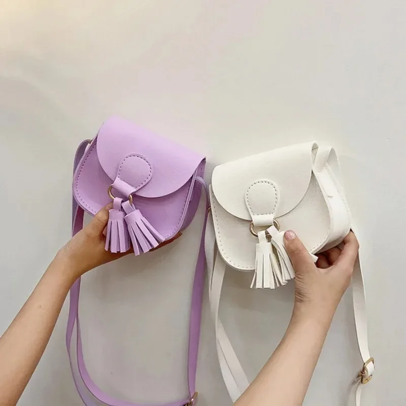 New Mini Children Bags Korean Edition Cute Princess Bag Single Shoulder Crossover Children Tassel Decorative Small Shoulder Bags