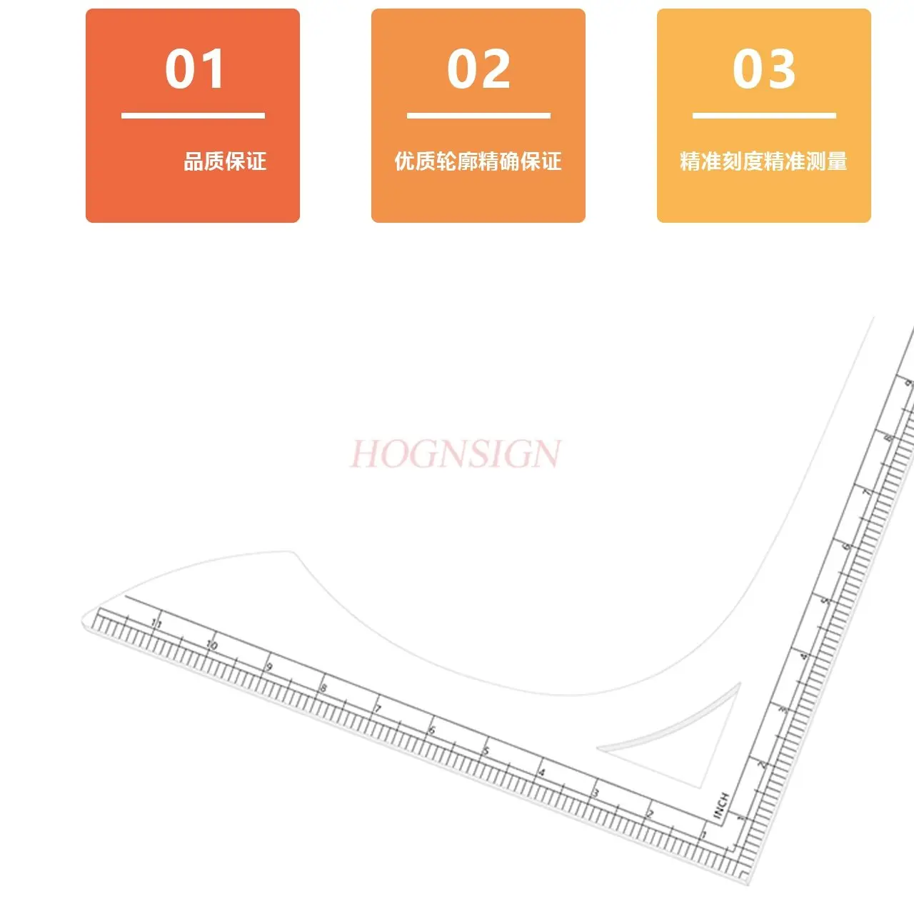1pcs Multi functional corner ruler, large corner ruler, L-shaped ruler, metric and imperial right angle ruler, white