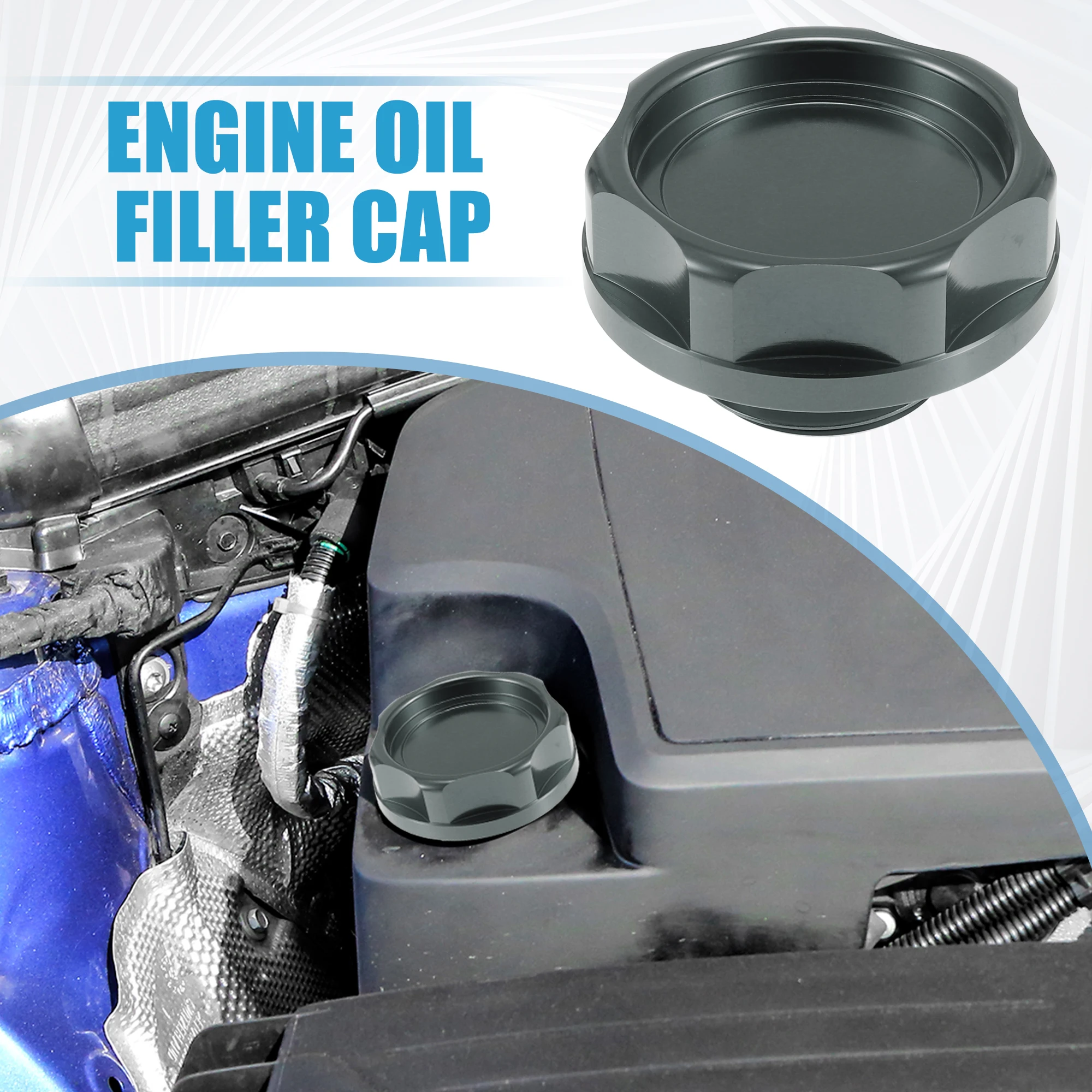 UXCELL Car Oil Filler Cap Engine Modified Tank Cover for Honda Engine Titanium Tone