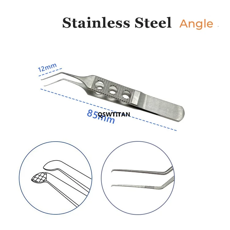 Kleszcze do kapsuloreksji QSWTITAN, stal nierdzewna, łukowe, dwuścienny, tytanowe, okulistyczne, instrumenty chirurgiczne.