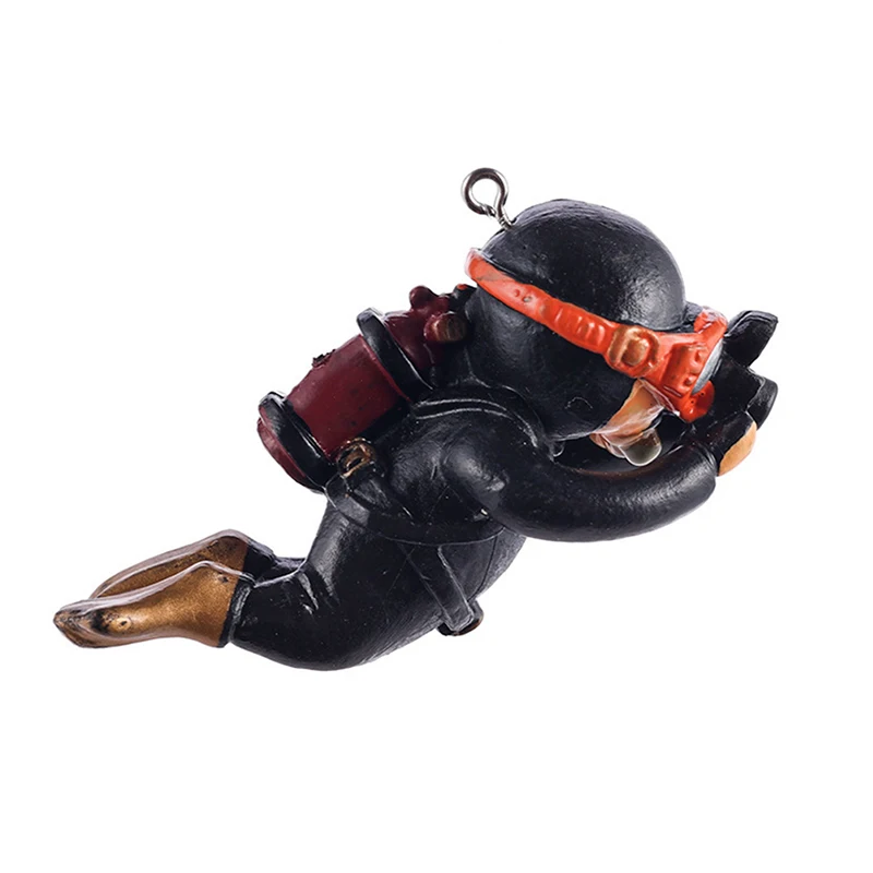 Kawaii resina Frogman ornamenti per acquari interessante decorazione galleggiante simulato Mini Diver Fish Tank accessori per acquari