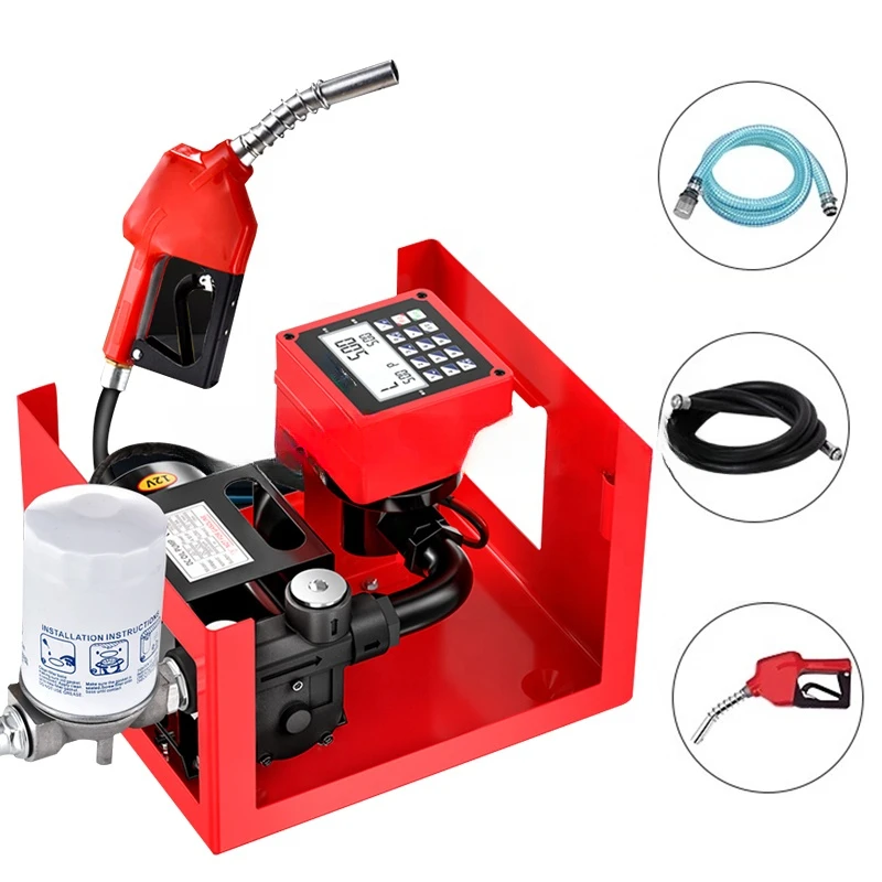 220v AC Electric Automatic Self Priming Diesel Oil kerosene Fuel Transfer Pump Kit with Meter Nozzle and Hose Oil Transfer Pump