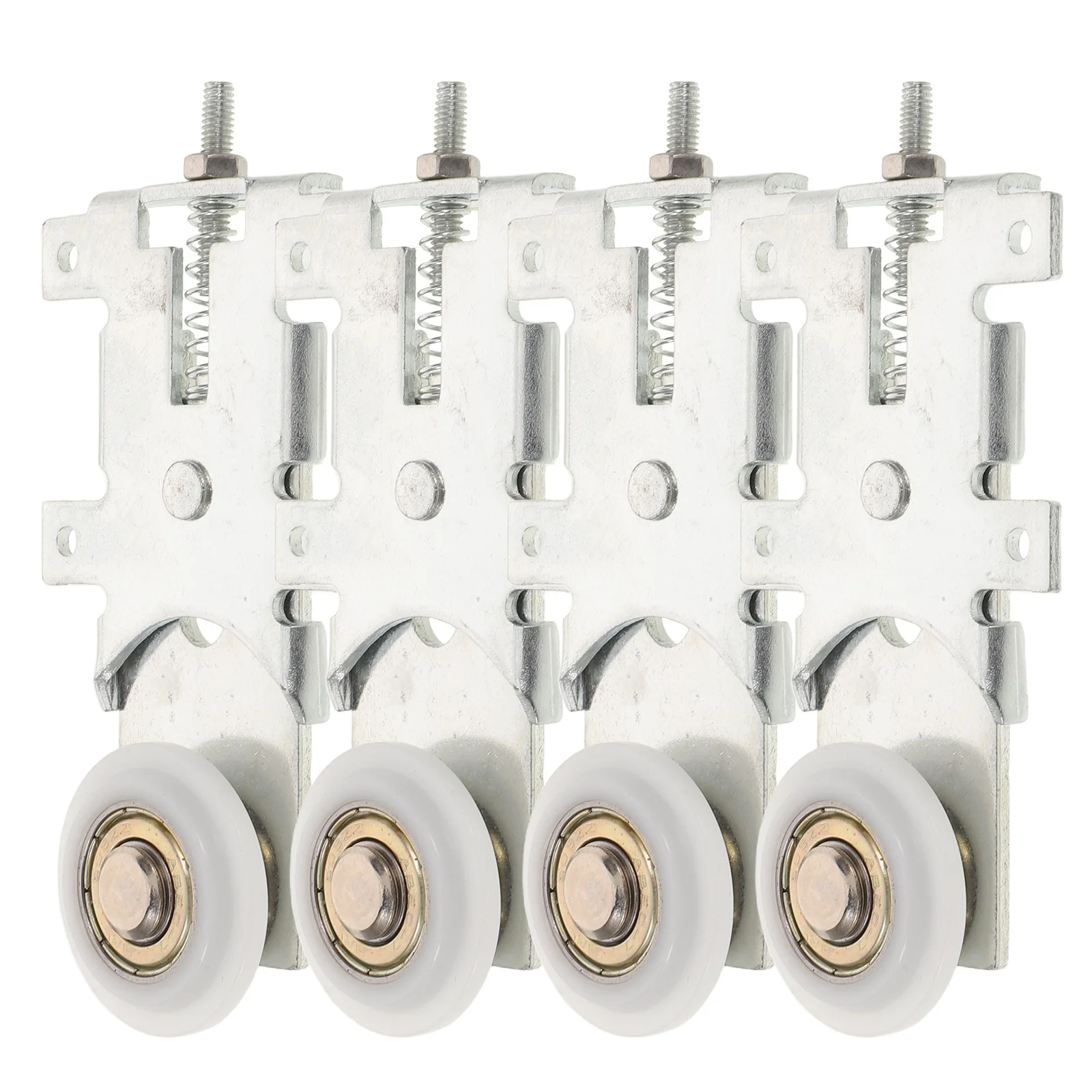 

4pcs Sliding Door Wardrobe Wheels: 32Mm Roller Kit Spring Loaded For Silent Smooth Operation Heavy Duty Closet Track Carrier
