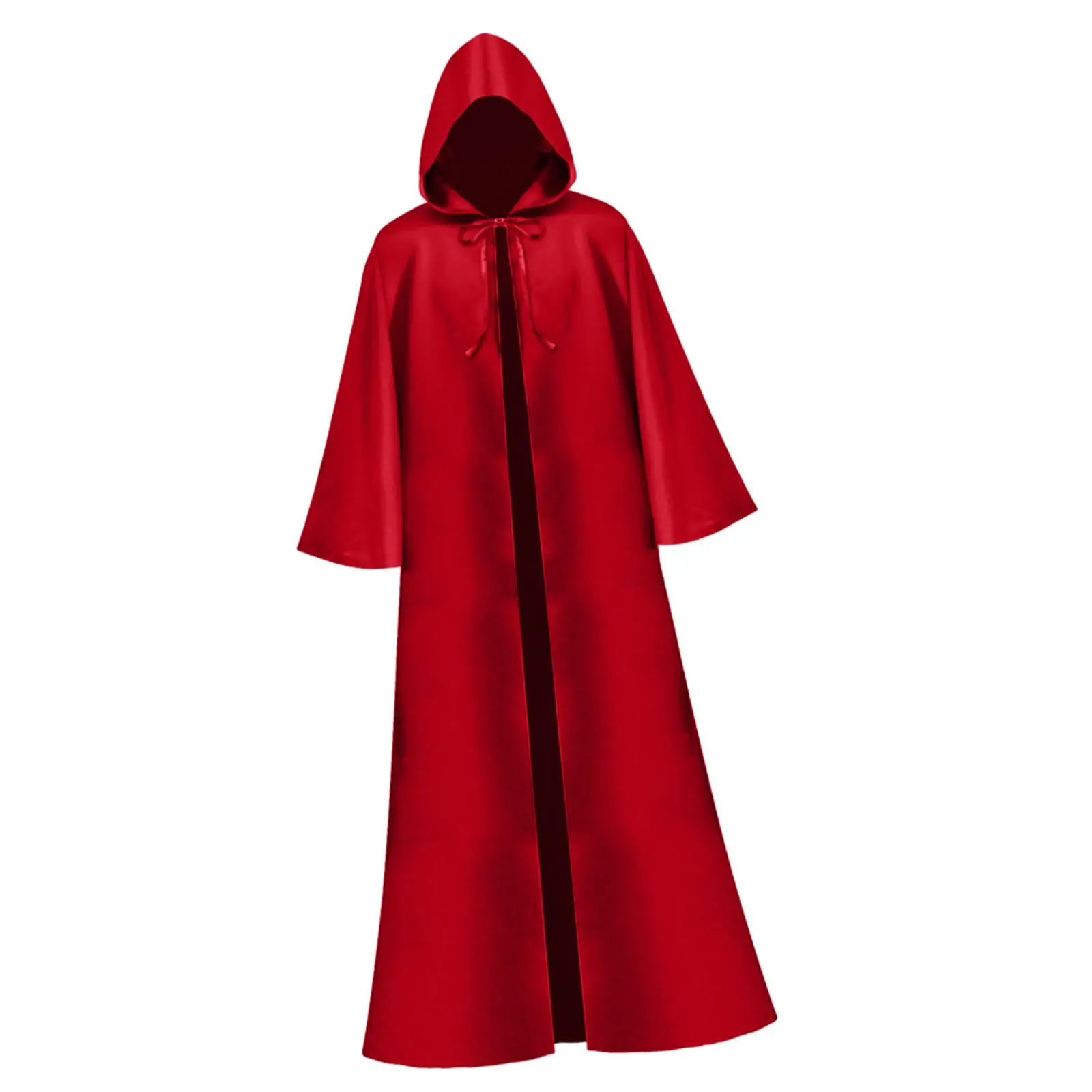 Halloween Cloak Wizard Long Cape Witch Costume Long Hooded Cloak Robe for Club Punk Party Performance Carnival Vintage Gathering