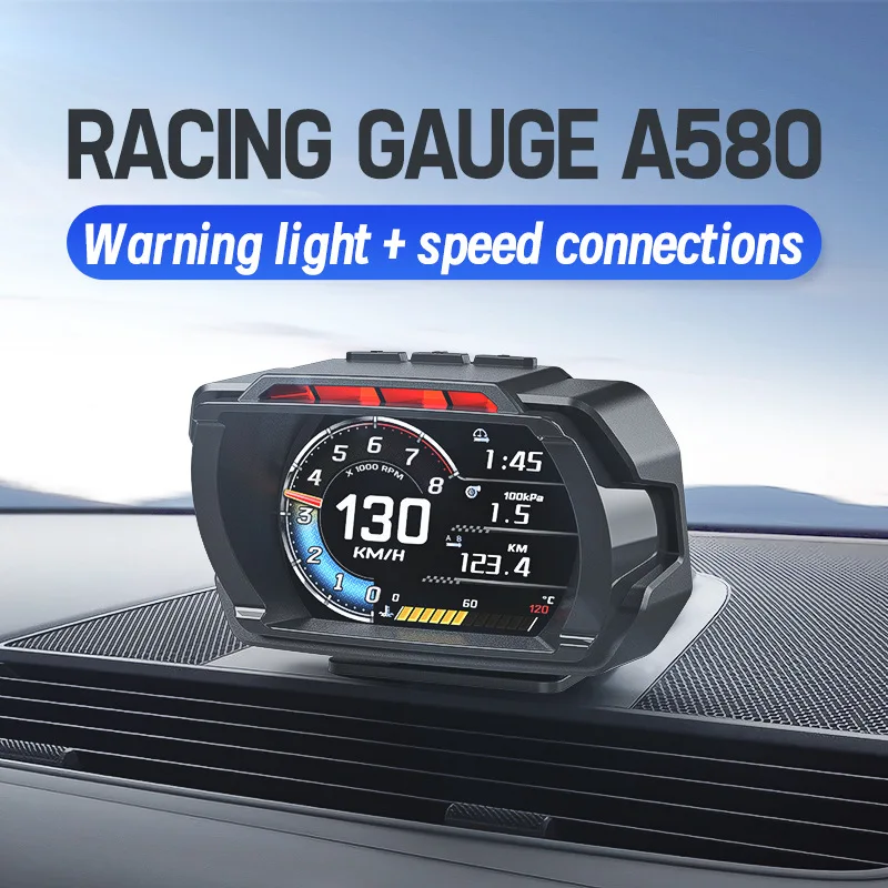 Best-selling A580 Car OBD Instrument Panel HUD Head-up Display Water  Racing Car Modification Total Odometer Speedometer
