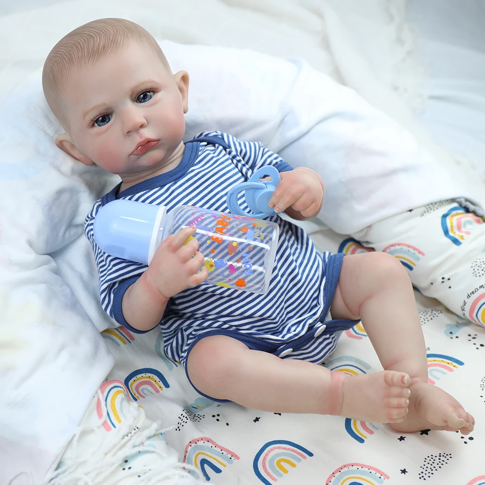 ตุ๊กตาเด็กผู้ชายรีบอร์นขนาด 19 นิ้ว คาเมรอน ทาสีเสร็จแล้ว ตัวทำจากไวนิลเนื้อนุ่ม ผิว 3 มิติ ของขวัญของเล่นคริสต์มาสคุณภาพสูง