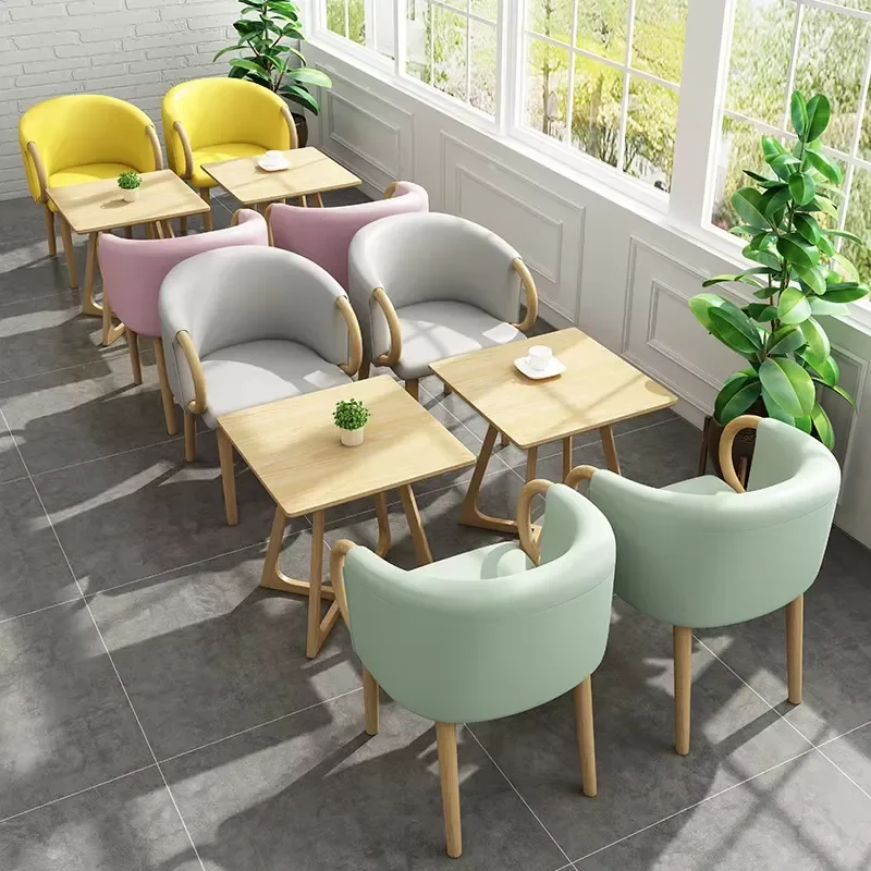 Minimalist Nordic-Style Solid Wood Foldable Customizable Restaurant Table-Chair Set; Caf Sofa Booths; Book Nook; Casual