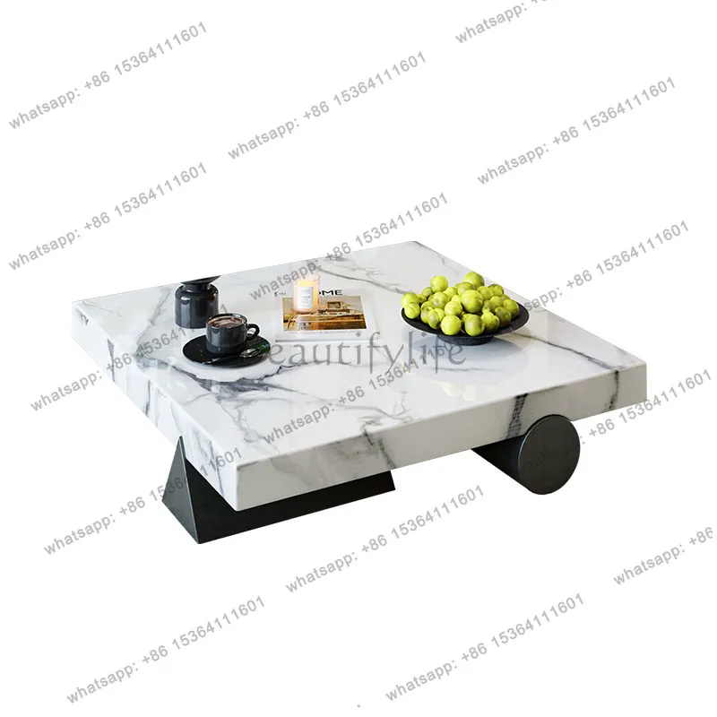 

Italian minimalist marble coffee table living room home modern light luxury high-end luxury stone coffee table