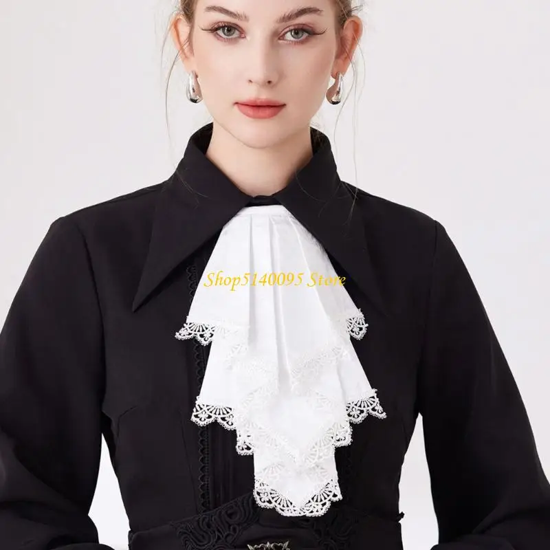 DXAE Detachable Jabot Collar for Women False Collar for Summer Outfit With Lace Front