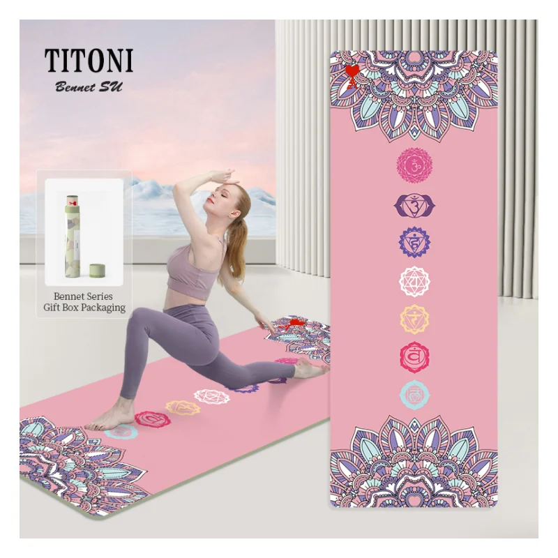 

TITONI Low MOQ 6mm 5mm Traction Gym Mat Non-slip Sweatproof Tearproof Custom PU Rubber Yoga Mat Private Label