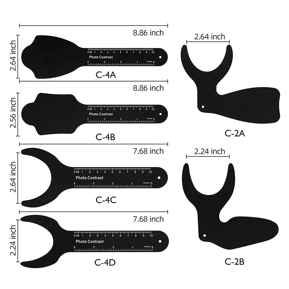 6Pcs/Set Dental Orthodontic Black Background Plate Photo Image Contrast Board Oral Cheek Plate with Scale Mark Autoclavable