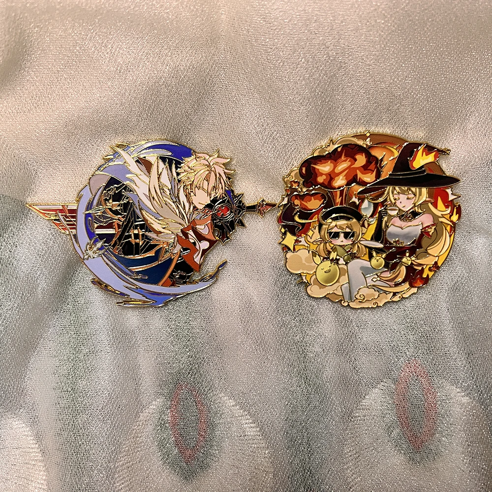 Genshin Impact Alice Klee Varka Durin Cosplay Badges Anime Adventurer Costumes Props Pin Exquisite Brooches Gifts Backpack Decor