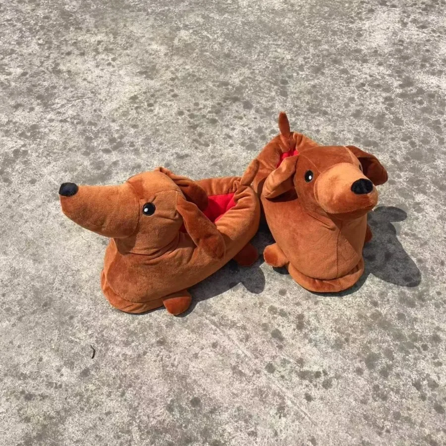 

Cute Plush Highland Cow Indoor Warm Home Shoes Lovely Cartoon Dachshund Dog Slipper Funny Fluffy Animal Doll Holiday Couple Gift
