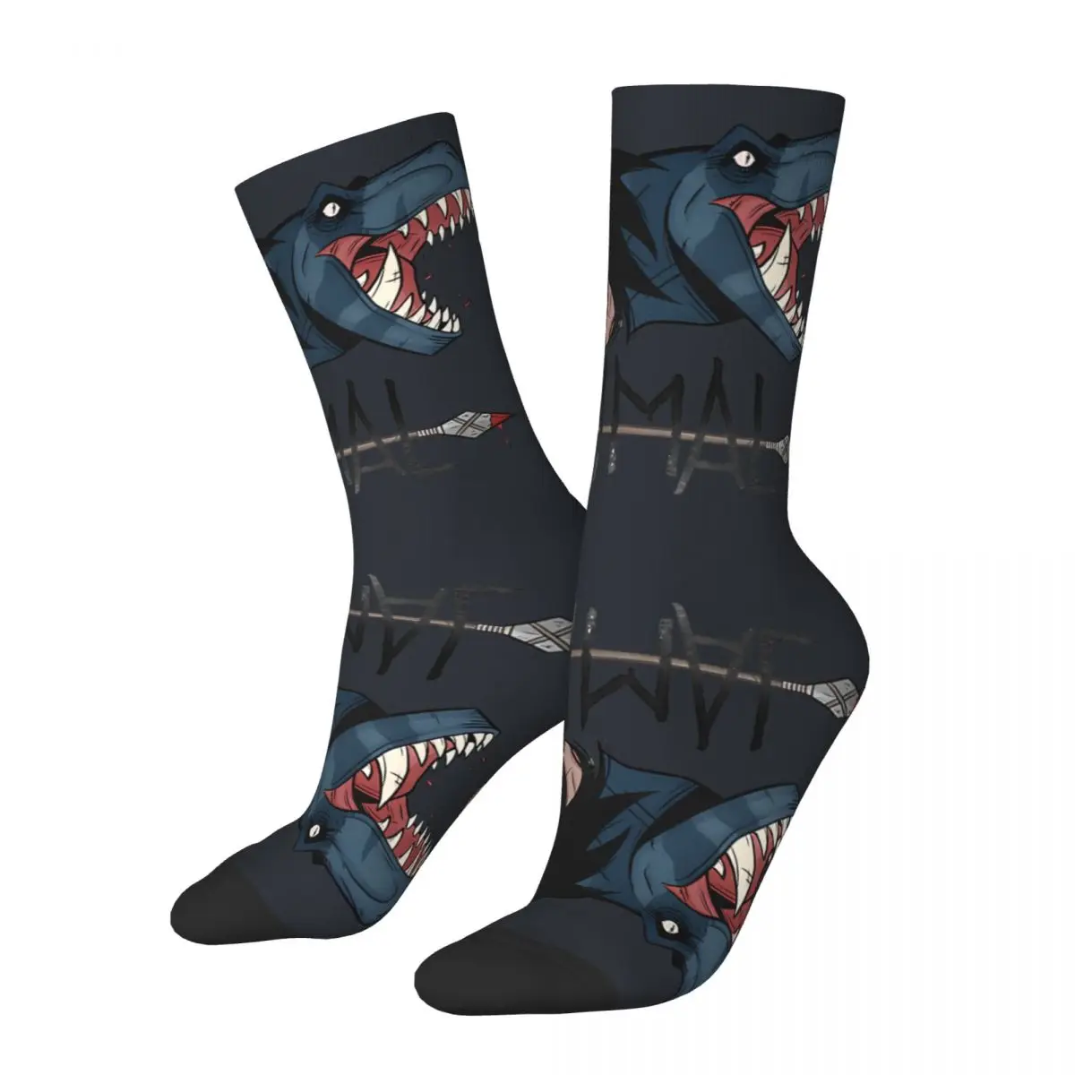 Happy Spear And Fang Men's graphic Socks Vintage Harajuku Primal Tales of Savagery Novelty Casual Crew Crazy Sock Gift Printed