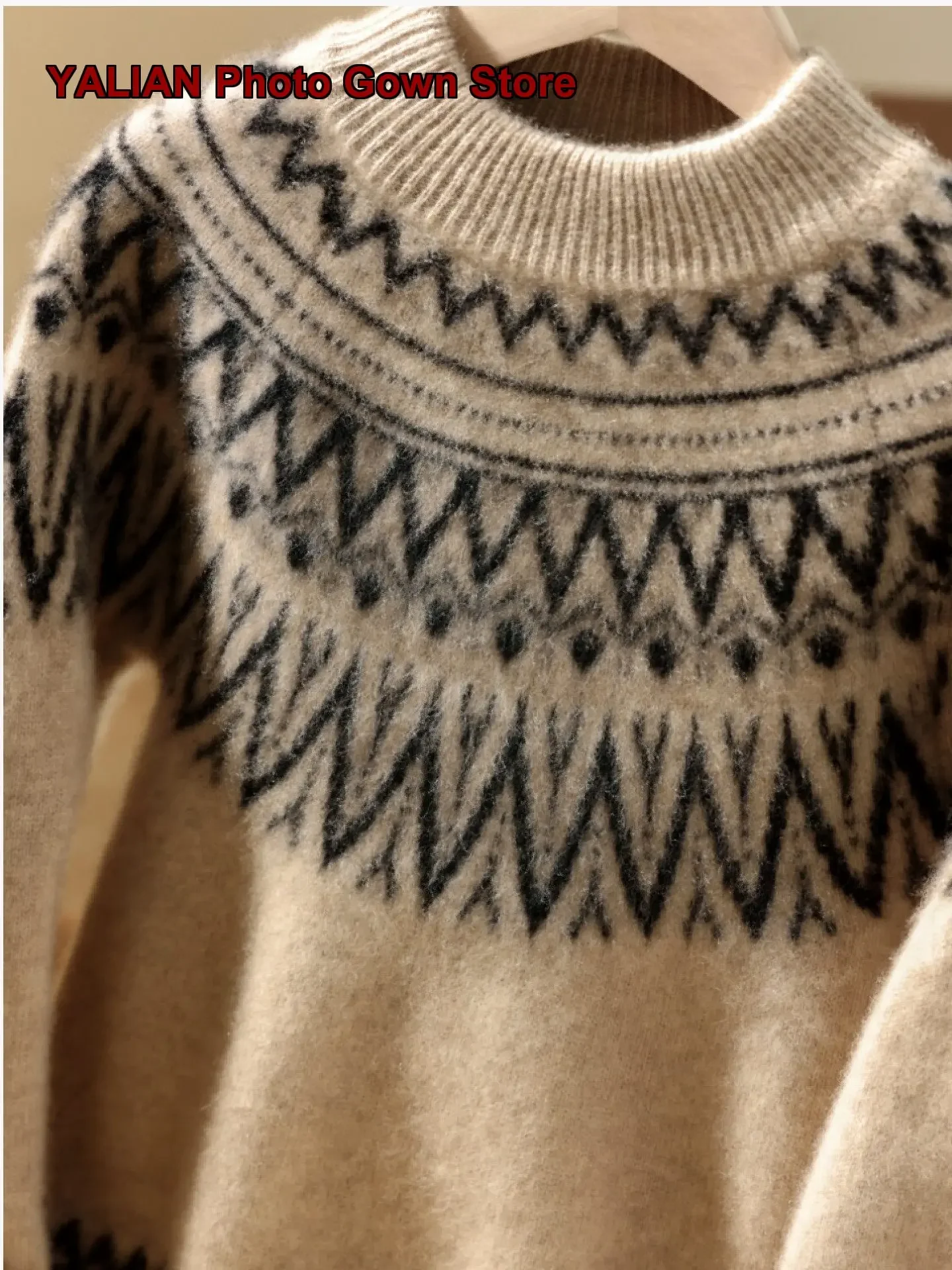 Autumn Winter Students Pullover Sweater Boys Girls Stylish Pure Wool Thickened Warm Base Layer Top Kids