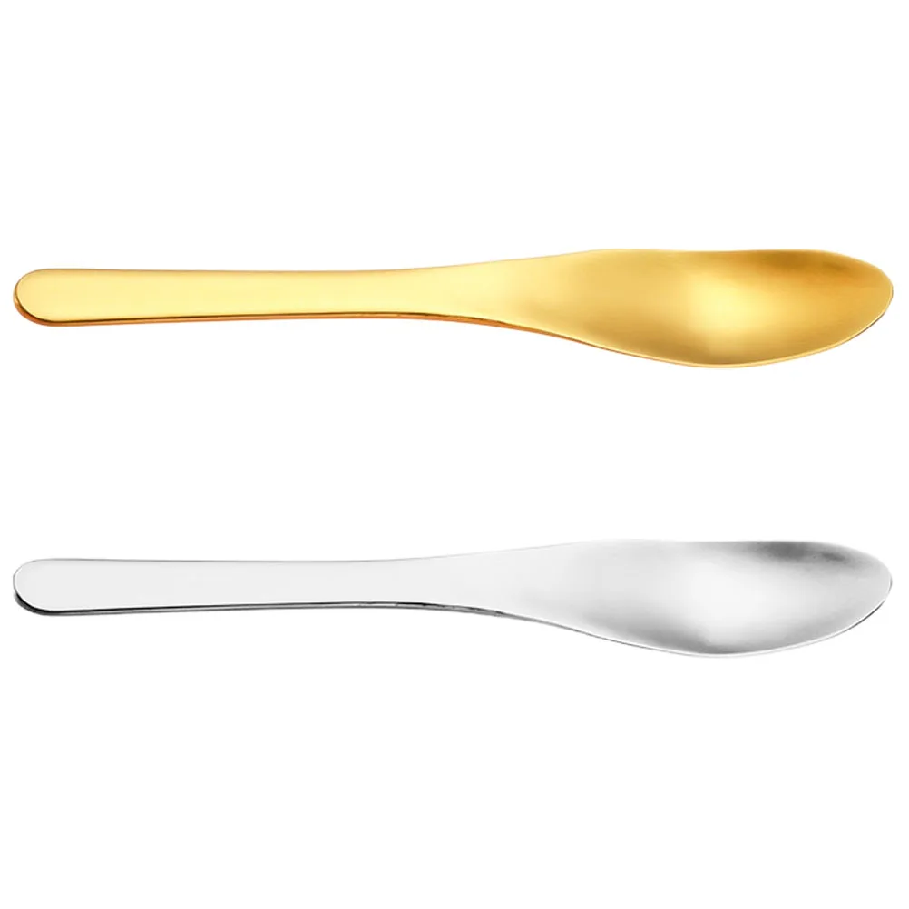 

2pcs Stainless Steel Spoon Multipurpose Fruit Scoop Dessert Spoon Compact Coffee Stirrer Reusable Kitchen Tool For Home Café