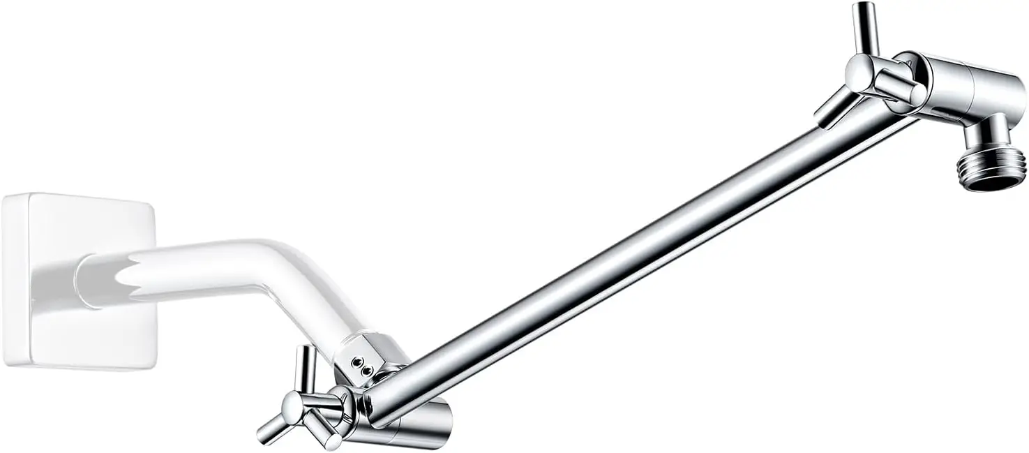 

11 Inch Shower Head Extension Arm for Rain and Handheld Shower Head, Height & Angle Adjustable, G1/2 Universal Connector
