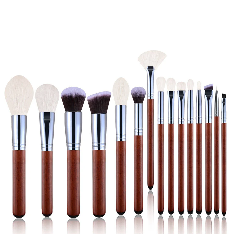 15-teiliges Tierhaar-Make-up-Pinsel-Set für Gesicht, Augen, Foundation, Puder, Blending, Concealer-Pinsel für Frauen, Teenager, Party, Geburtstagsgeschenk