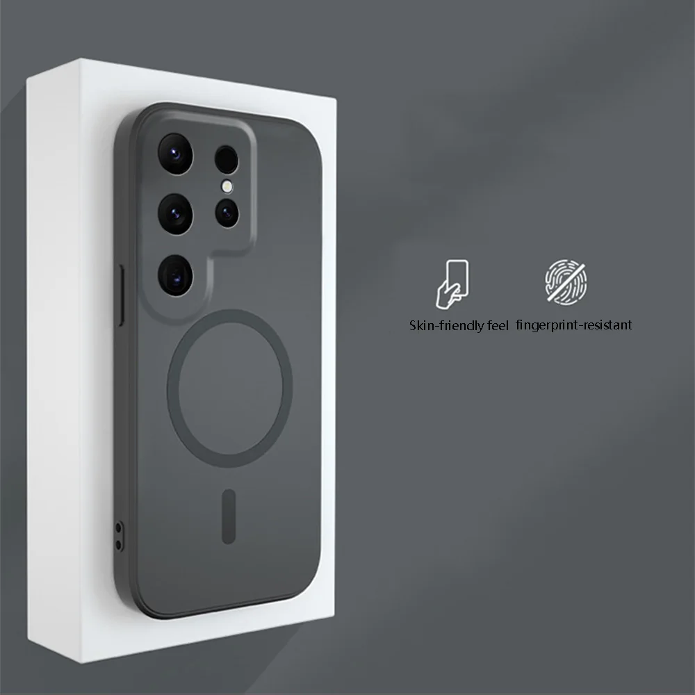 

For Samsung Galaxy S25/S25 Plus/S25 Ultra Clear Glitter Magnetic Case, Slim Shockproof Cover for Women Girls Girly Cute Bling