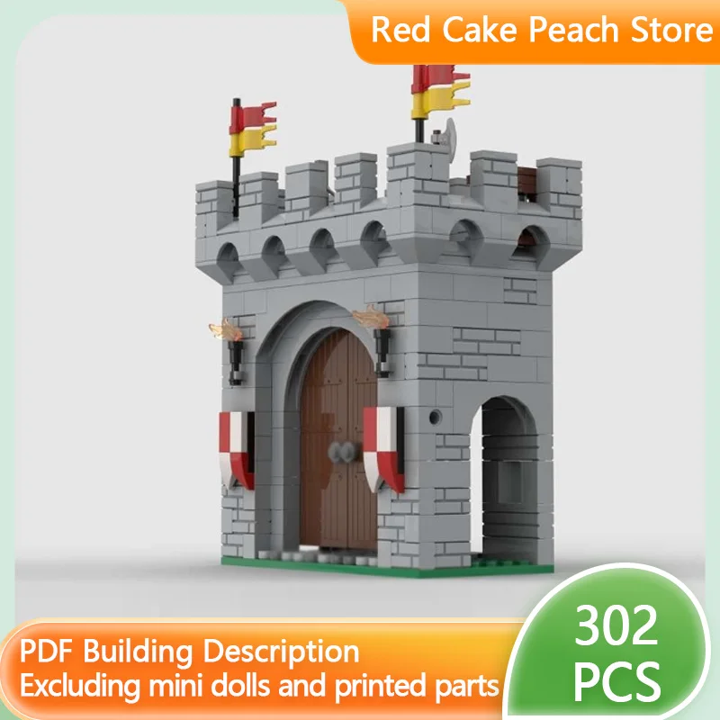 

Модель средневекового замка MOC, строительные блоки, замковая башня, ворота, модульная технология, детские праздничные подарки, игрушки для сборки, набор