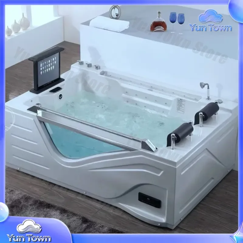 Acrylic Massage Bathtub for Portable Hot Spa Swimming Tub with Balneo Jets Whirlpool Hydrotherapy Soaking Tub for Home