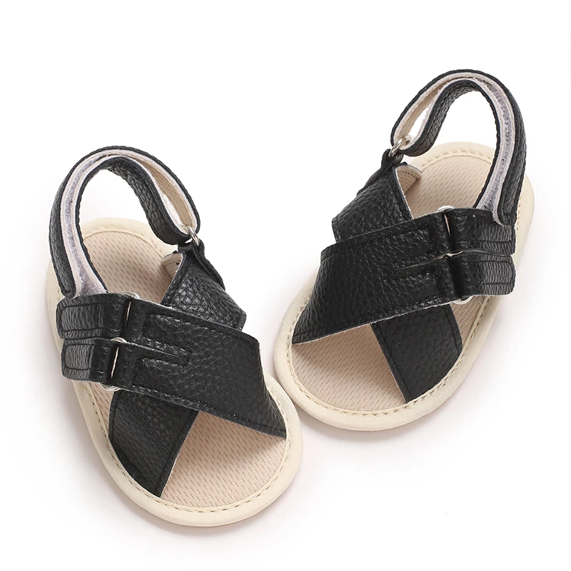 Sandalias de goma PU para recién nacido, zapatos bonitos con punta abierta, suela suave, antideslizantes, para cuna de niño en edad preescolar, de 0 a 18 meses