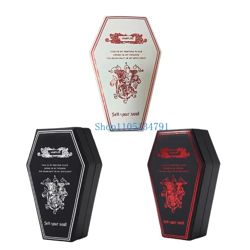 

98km Compact Terrifying PU Coffin Jewelry Organizers For Wedding Halloween Gift Decors