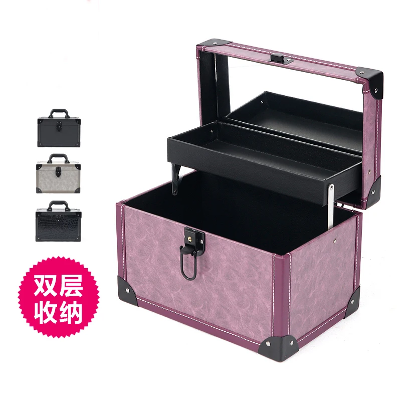 Professional suitcase, beauty foot bath, ear cleaning, large capacity technician, cosmetics, household desktop storage, clock, t