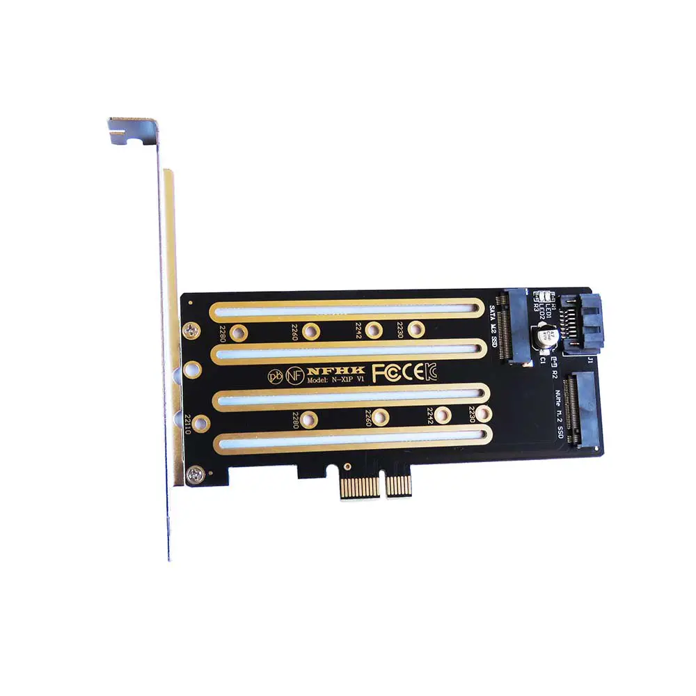 M.2 NVMe & SATA SSD To PCIe X1 Adapter Card, Dual Protocol M2 NGFF PCIe 3.0 / 4.0 Converter, Support 2230 2242 2260 2280 SSD