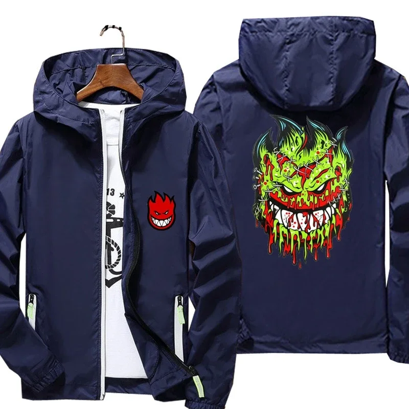 Ripper Spitfire Zombie Wheels uomo giacca a vento cerniera protezione solare pelle sottile con cappuccio sport all'aria aperta giacca pilota abbigliamento Unisex