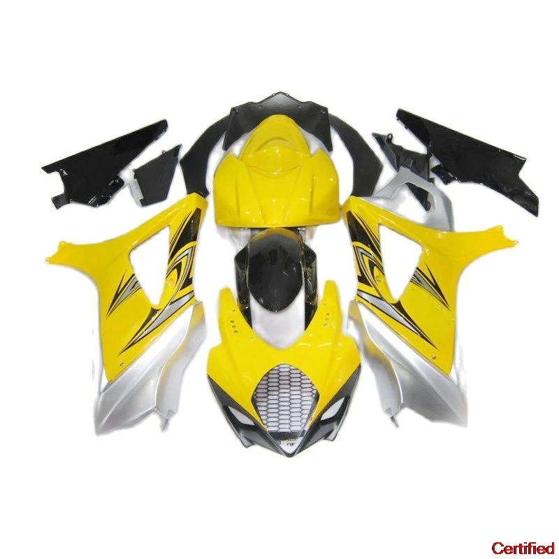 

Motorcycle Fairings For SUZUKI GSXR 1000 2007 2008 Black Yellow Silver Fairing Kit GSXR1000 07 08 DL817