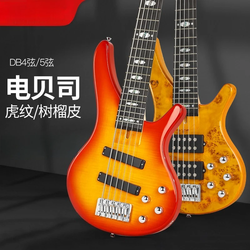 Electric Bass Rock Performance Bass Four-String Five-String Set Beginner Entry-Level Guitar BASS Instrument
