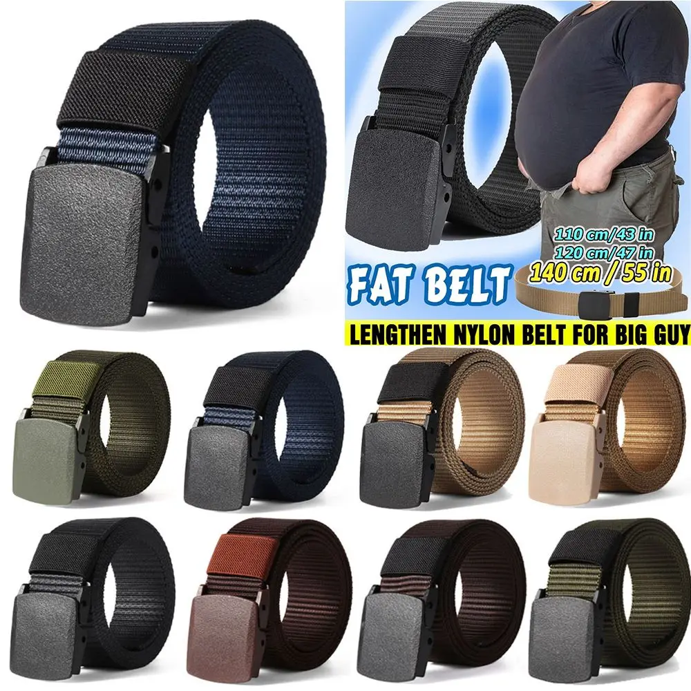 

Fashion Classic Casual Metal-free Security Check Military Web Belt for Fat Man Nylon Waist Belt Tactical Waistband